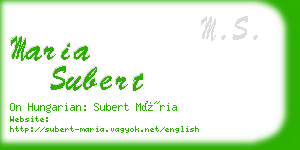 maria subert business card